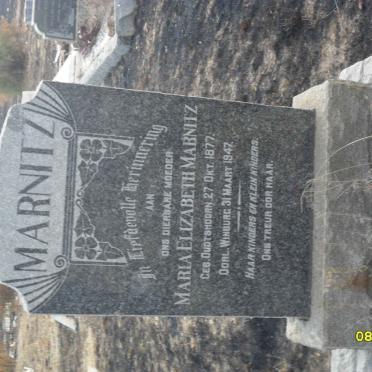 MARNITZ Maria Elizabeth 1877-1947