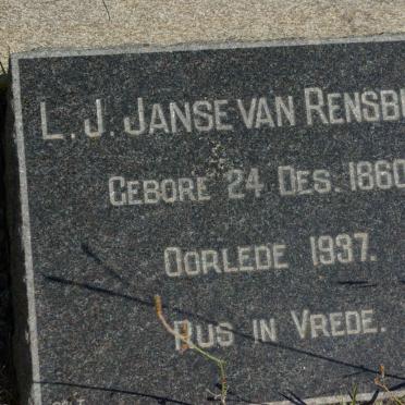 RENSBURG L.J., Janse van 1860-1937