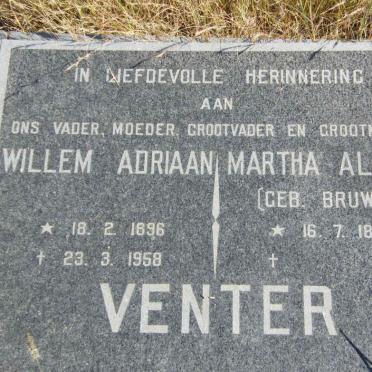 VENTER Willem Adriaan 1896-1958 &amp; Martha Aletta BRUWER 1898-