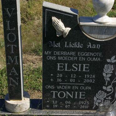 VLOTMAN Tonie 1925-2010 &amp; Elsie 1928-2002