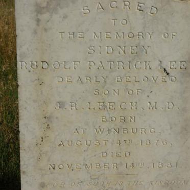 LEECH Sidney Rudolf Patrick 1876-1881