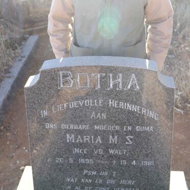 BOTHA Maria M.S. nee V.D. WALT 1895-1981