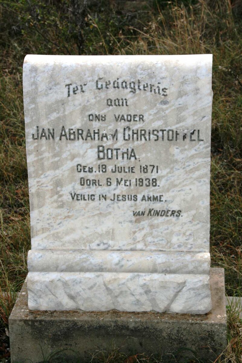 BOTHA Jan Abraham Christoffel 1871-1938