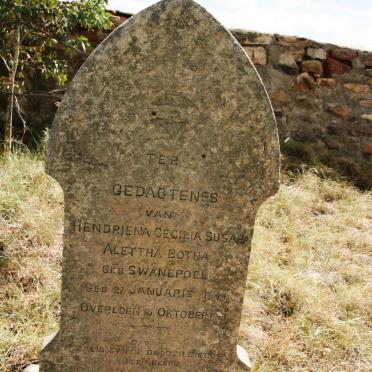 BOTHA Hendriena Cecilia Susara Aletta nee SWANEPOEL 1844-1921