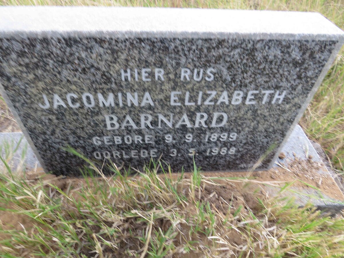 BARNARD Jacomina Elizabeth 1899-1988