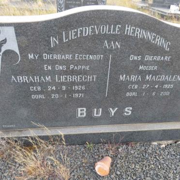 BUYS Abraham Liebrecht 1926-1971 & Maria Magdalena 1925-2001