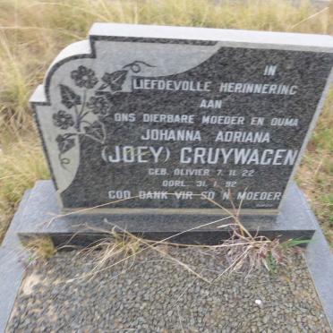 CRUYWAGEN Johanna Adriana nee OLIVIER 1922-1992