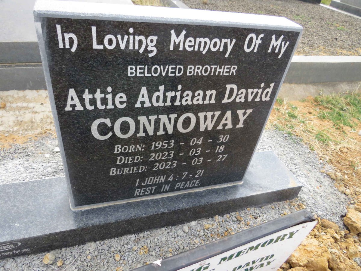CONNOWAY Attie Adriaan David 1953-2023