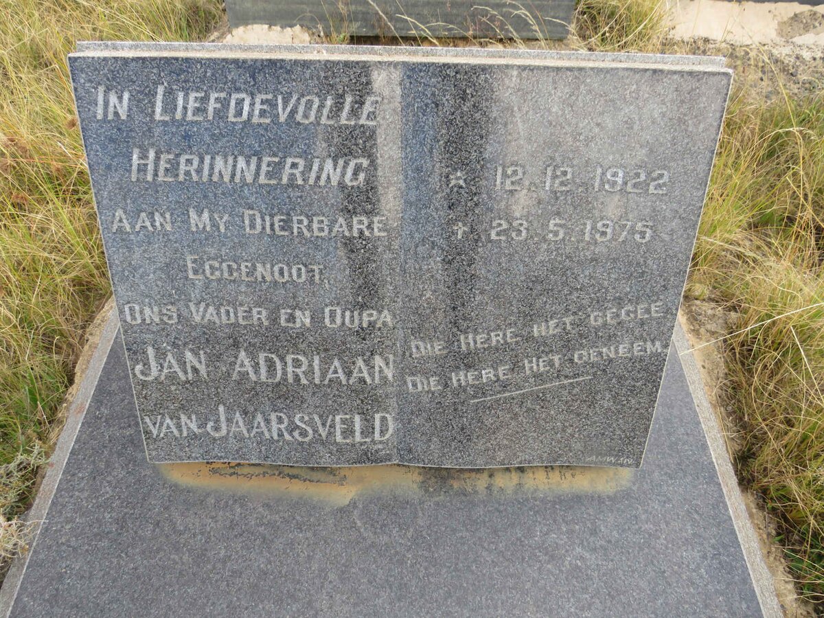 JAARSVELD Jan Adriaan, van 1922-1975