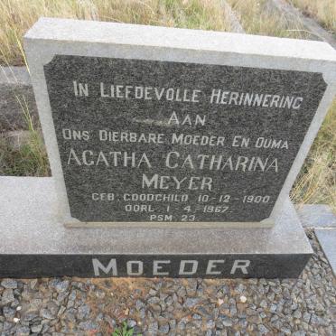 MEYER Agatha Catharina GOODCHILD 1900-1967