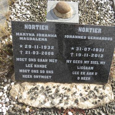 NORTIER Johannes Gerhardus 1931-2012 & Maryna Johanna Magdalena 1932-2006