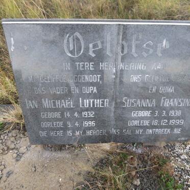 OELOFSE Jan Michael Luther 1932-1996 & Susanna Fransina 1938-1999
