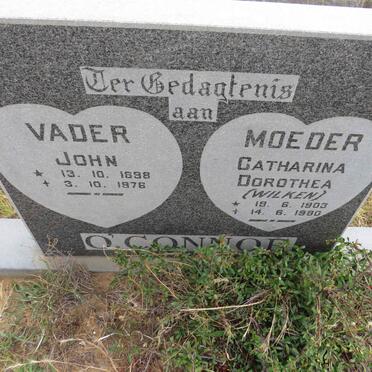O'CONNOR John 1898-1976 & Catharina Dorothea WILKEN 1903-1980