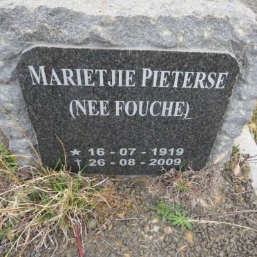 PIETERSE Marietjie nee FOUCHE 1919-2009