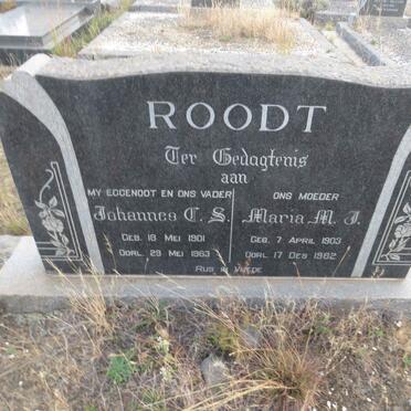 ROODT Johannes C.S. 1901-1963 & Maria M.J. 1903-1982 