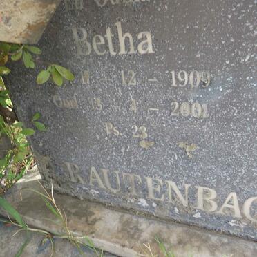 RAUTENBACH Betha 1909-2001