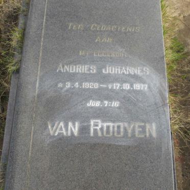 ROOYEN Andries Johannes, van 1920-1977
