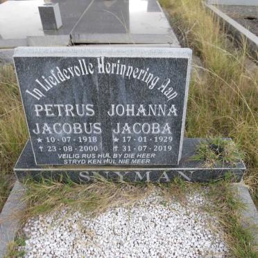 SNYMAN Petrus Jacobus 1918-2000 & Johanna Jacoba 1929-2019