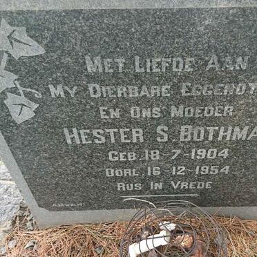 BOTHMA Hester S. 1904-1954