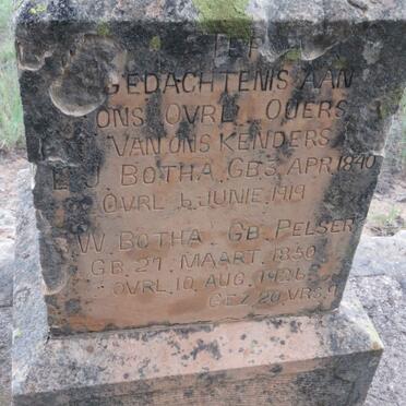 BOTHA E.J. 1840-1919 &amp; W. PELSER 1850-1926