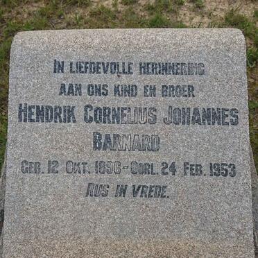 BARNARD Hendrik Cornelius Johannes 1896-1953