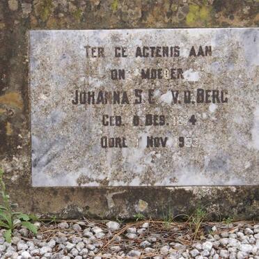 BERG Johanna S.E., v.d. 1874-1953