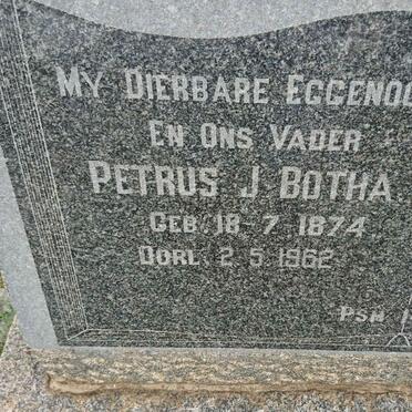 BOTHA Petrus J. 1874-1962 &amp; Maria P. SWANEPOEL 1880-1961 