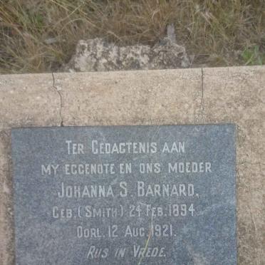 BARNARD Johanna S. nee SMITH 1894-1921