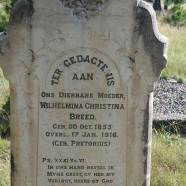 BREED Wilhelmina Christina nee PRETORIUS 1853-1916