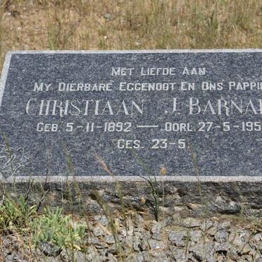 BARNARD Christiaan J. 1892-1950