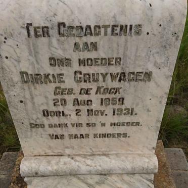 CRUYWAGEN Dirkie nee DE KOCK 1859-1931