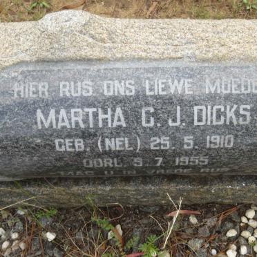 DICKS Martha C.J. nee NEL 1910-1955