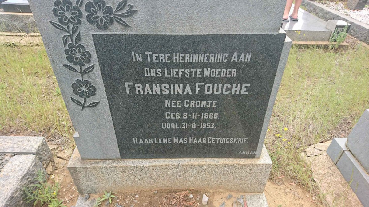 FOUCHE Fransina nee CRONJE 1866-1953