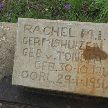 GERMISHUIZEN Rachel M.I. nee V. TONDER 1863-1956
