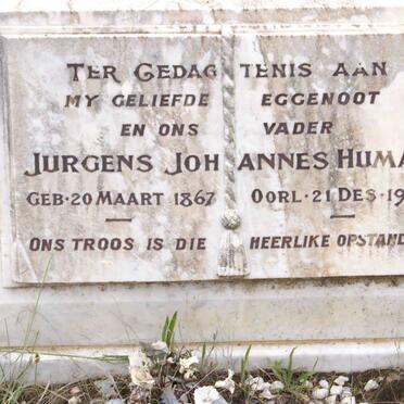 HUMAN Jurgens Johannes 1867-1933