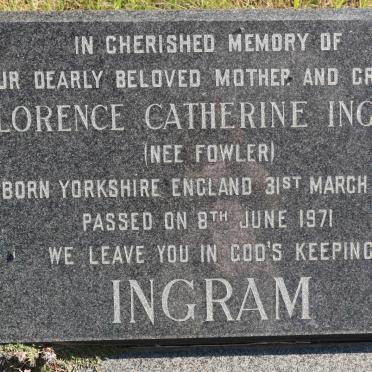 INGRAM Florence Catherine nee FOWLER 1892-1971