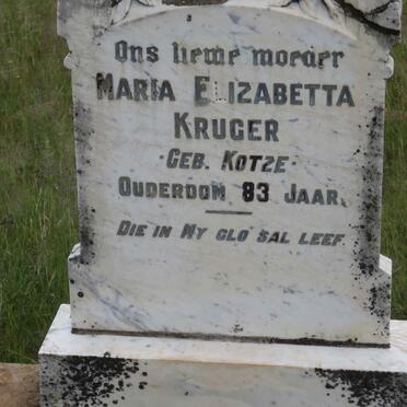 KRUGER Maria Elizabetta nee KOTZE