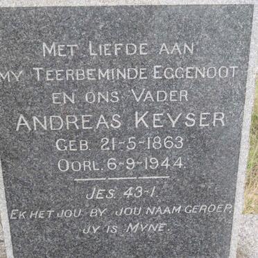 KEYSER Andreas 1863-1944