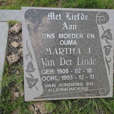 LINDE Martha J., van der 1905-1993