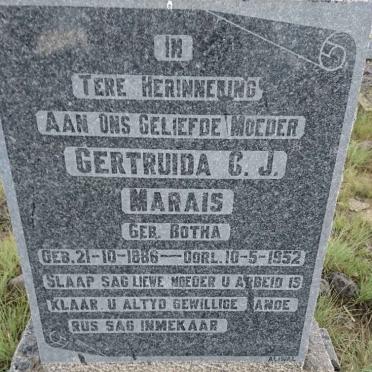 MARAIS Gertruida C.J. nee BOTHA 1886-1952
