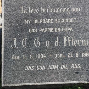 MERWE J.C.G., v.d. 1894-1967