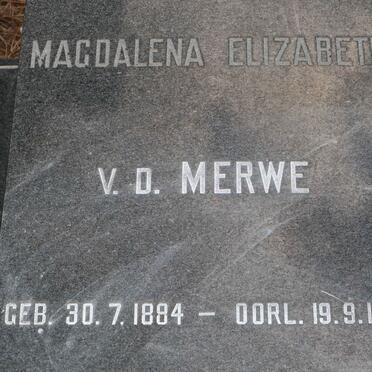 MERWE Magdalena Elizabeth, v.d. 1884-1971