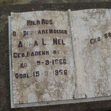 NEL Anna L. nee BADENHORST 1866-1956
