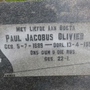 OLIVIER Paul Jacobus 1889-1952