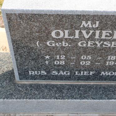 OLIVIER M.J. nee GEYSER 1858-1940