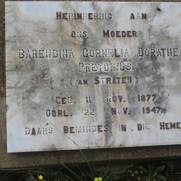 PRETORIUS Barendina Cornelia Dorathea nee VAN STRATEN 1877-1947