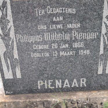 PIENAAR Philippus Wilhelm 1866-1948