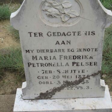 PELSER Maria Fredrika Petronella nee SCHUTTE 1875-1938