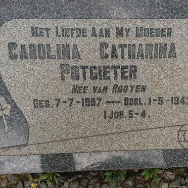 POTGIETER Carolina Catharina nee VAN ROOYEN 1907-1942