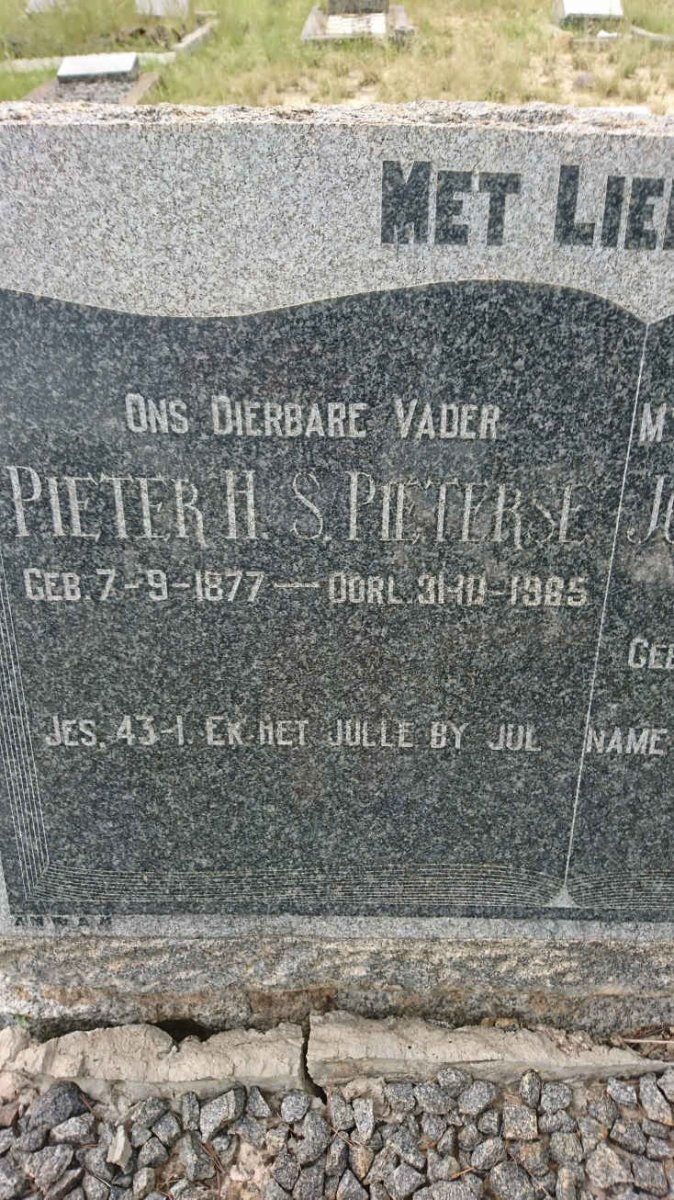 PIETERSE Pieter H.S. 1877-1965 &amp; Johanna C.A. STAPELBERG 1878-1951